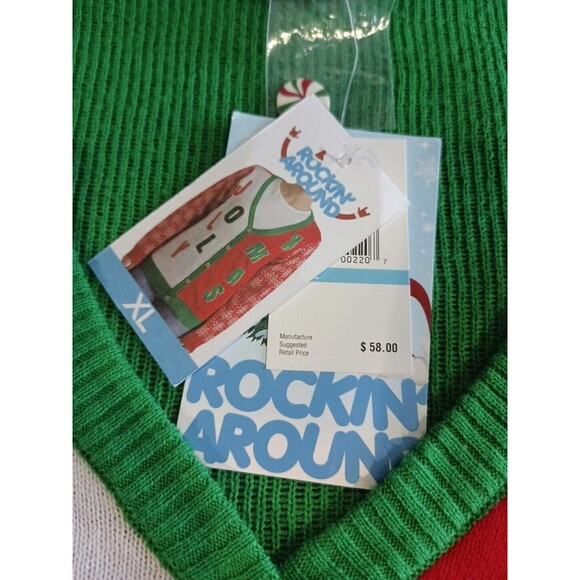 Rockin' Around Jolly XMAS Festive Christmas Sweater Size XL New with Tags - Picture 5 of 12